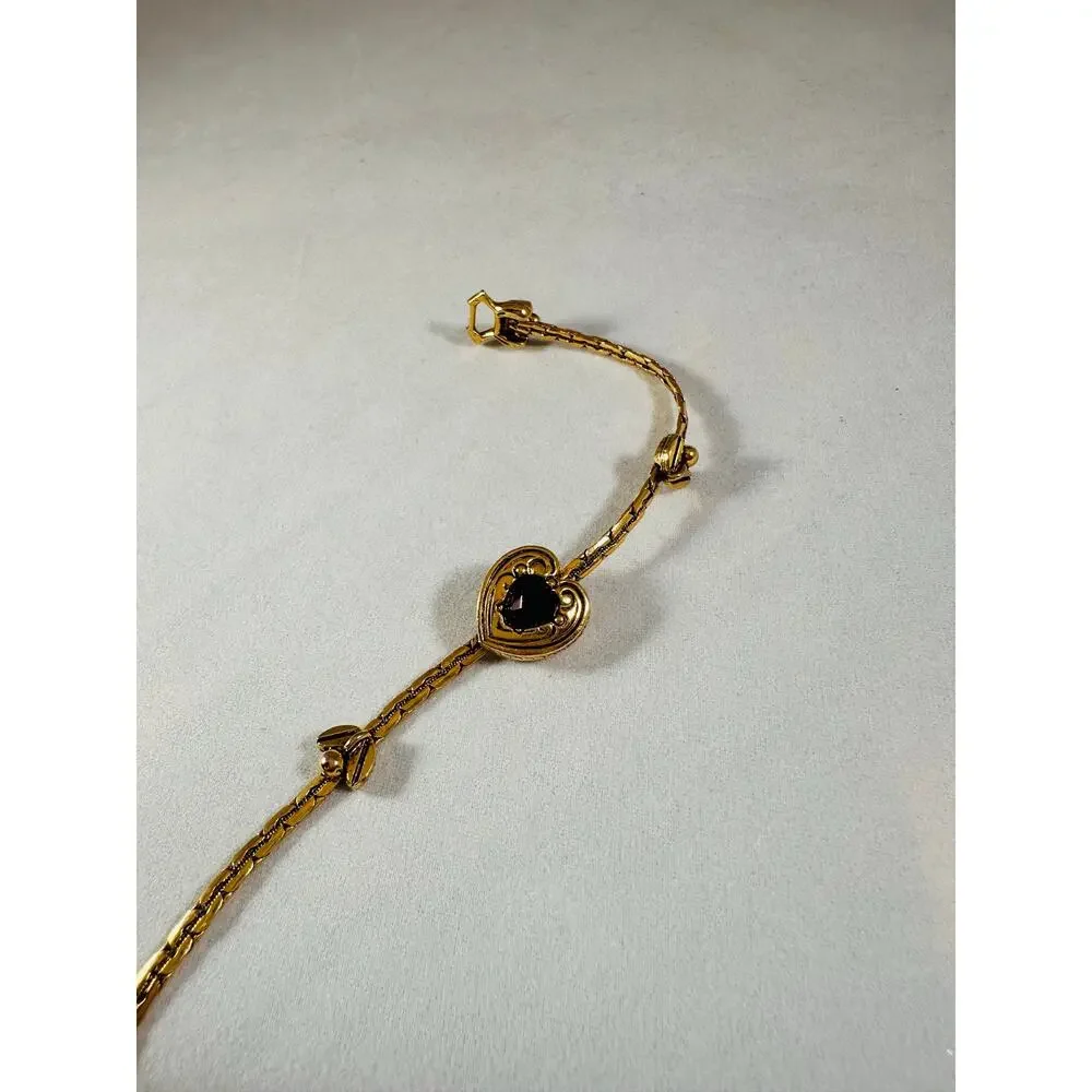 Vintage Goldette Heart Bracelet 7